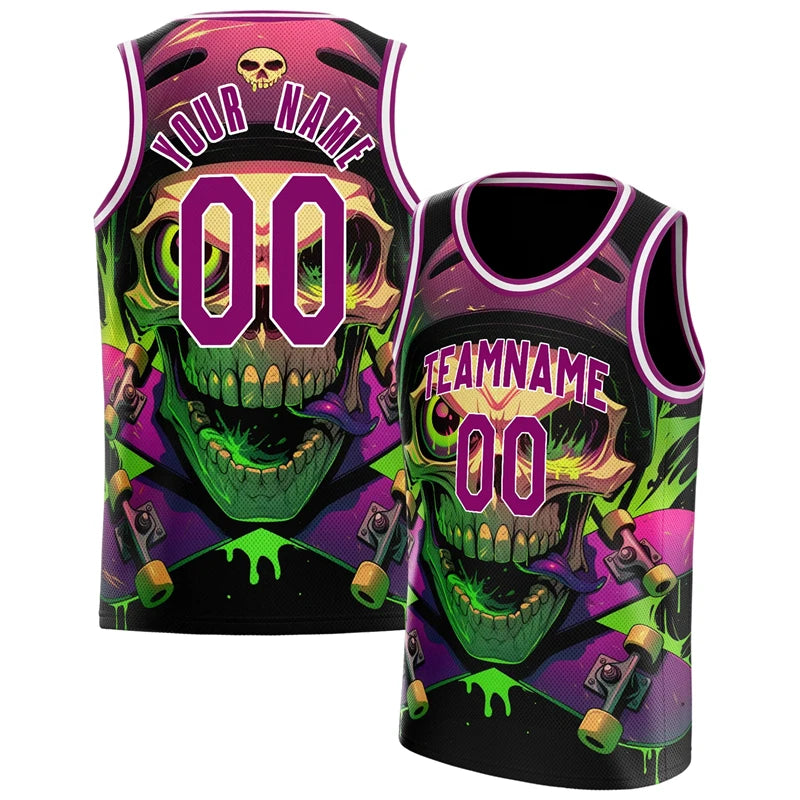 Maillot Basketball Skull Graphic - Débardeur Sport Oversize
