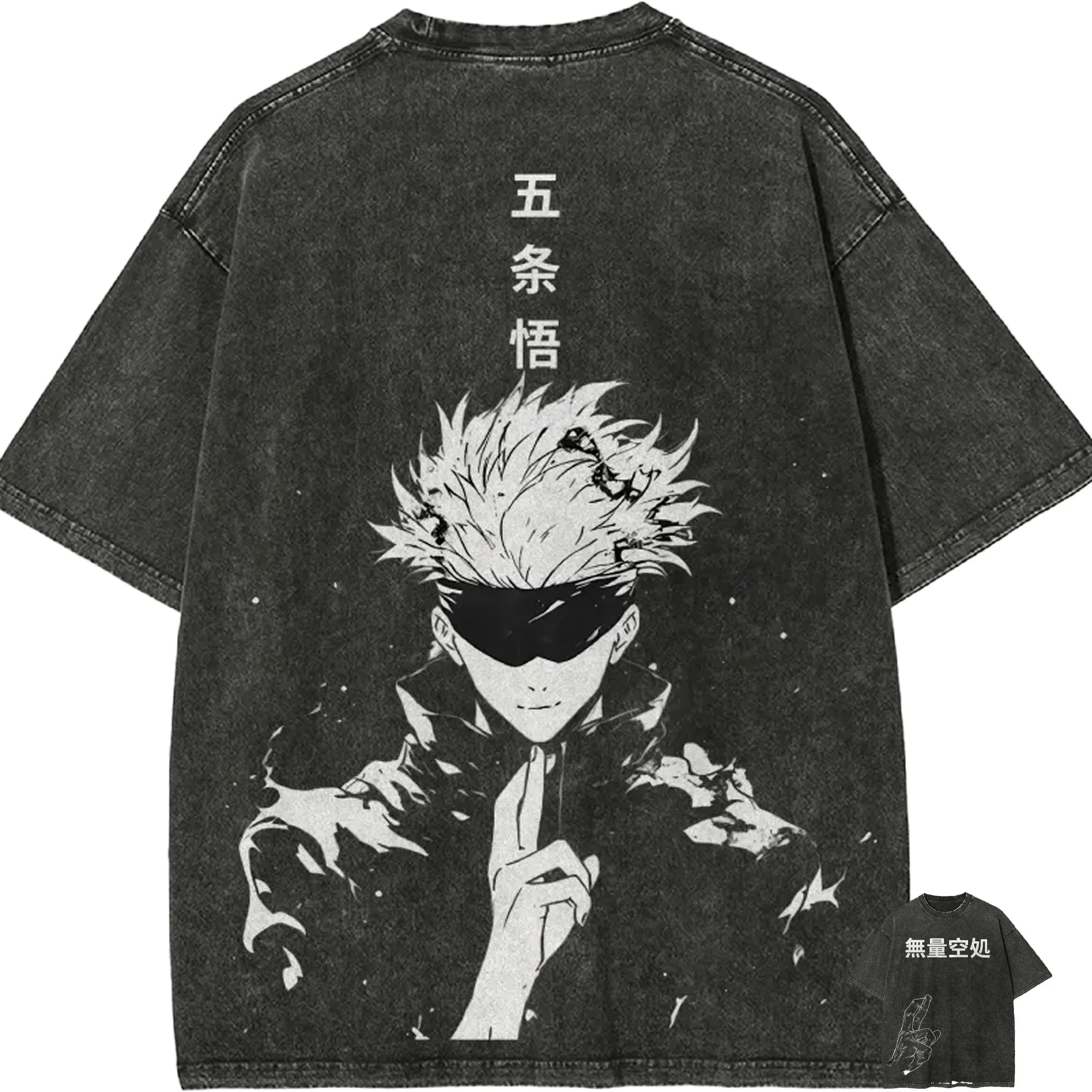 T-Shirt Gojo Satoru Jujutsu Kaisen - Acid Wash Vintage Oversize
