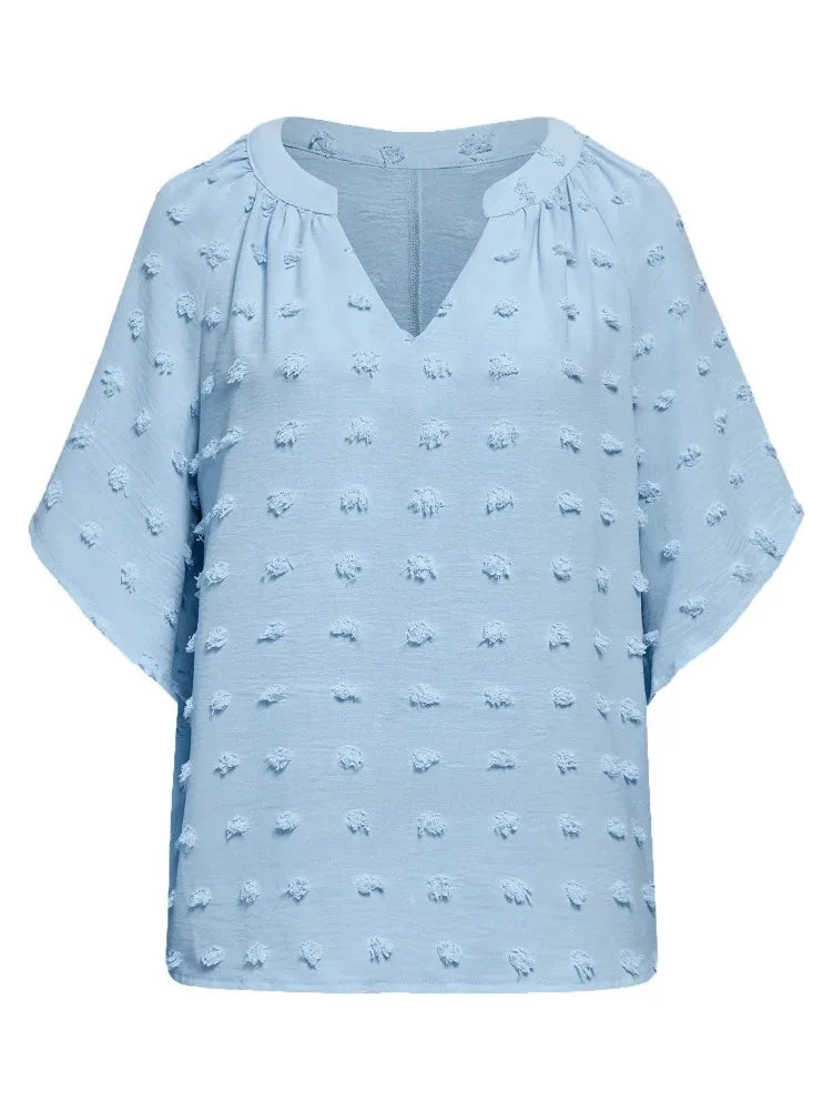 women blouse Oversized T Shirt Top Tees Non Strech Casual Regular Solid V Neck T Shirts Women's Clothing korean fashion y2k tops