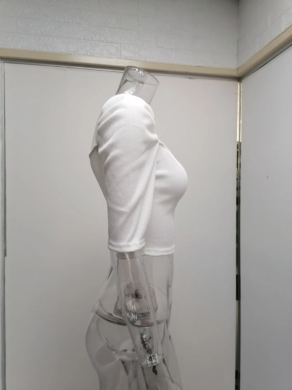 Sexy Puff Sleeve Bare Midriff Thread Knitted T Shirt Women Half Sleeves Bottoming Shirt Ladies Tee Shirt Tops Camisetas Mujer