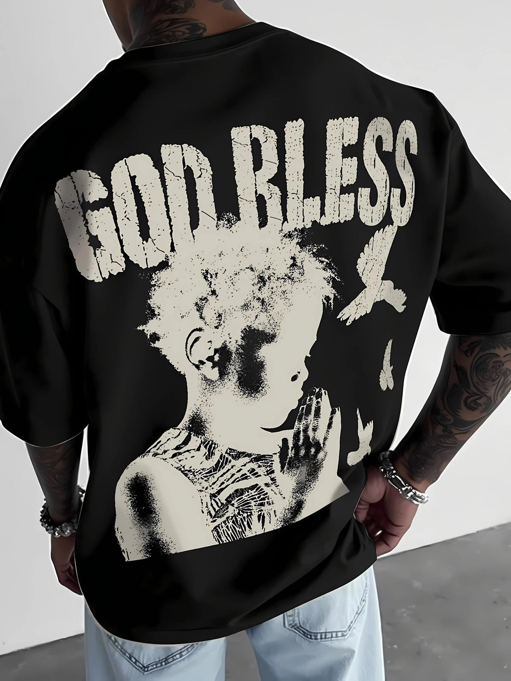 T-Shirt 3D Letter Pattern - Casual Fashion Respirant Été 2025