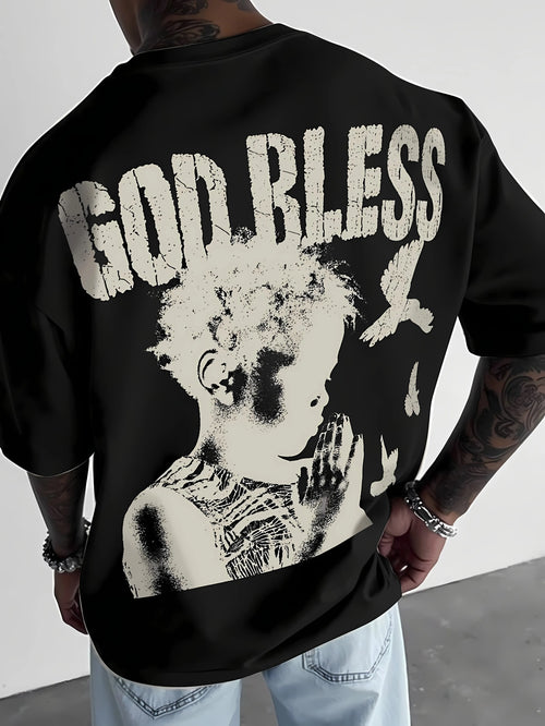 T-Shirt 3D Letter Pattern - Casual Fashion Respirant Été 2025