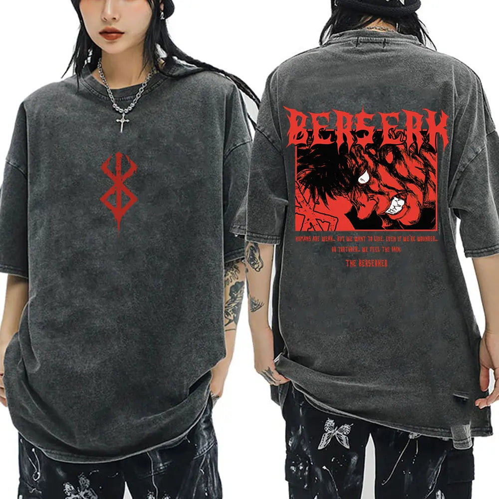 T-Shirt Berserk Guts - Vintage Washed Manga Streetwear