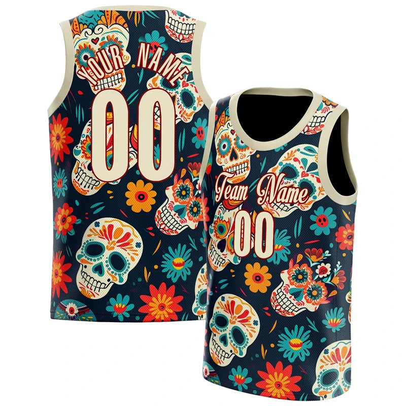 Maillot Basketball Skull Graphic - Débardeur Sport Oversize