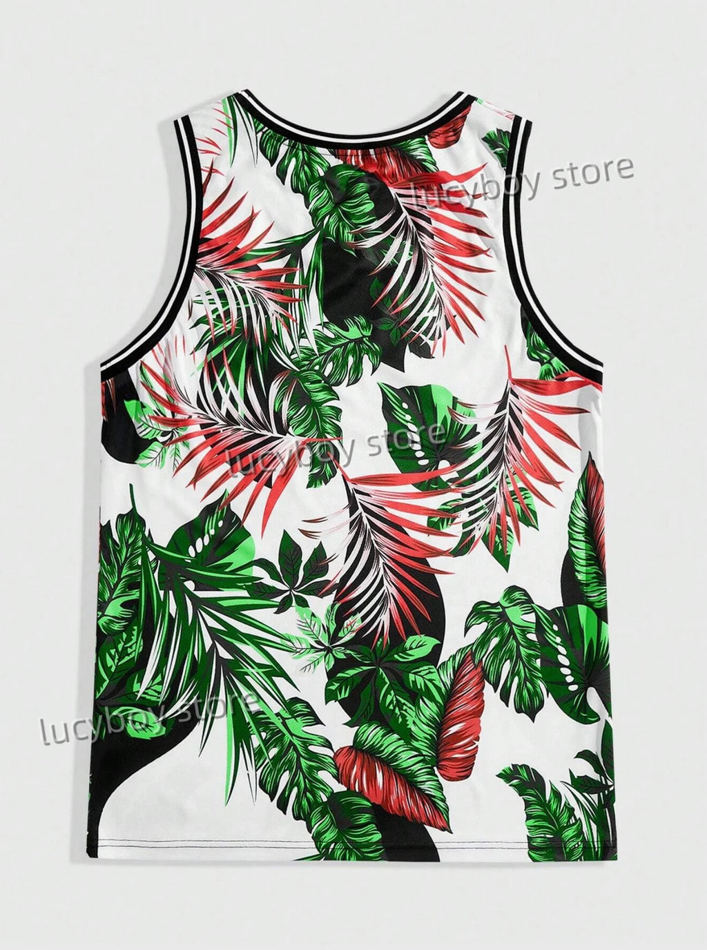 mens new Basketball Jersey vest Boyfriend Style green leaves No.23 Print Striped Round Neck Casual Tank Topsport basketball vest