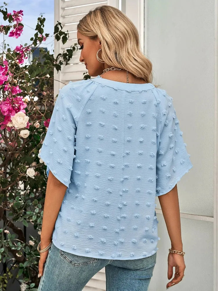 women blouse Oversized T Shirt Top Tees Non Strech Casual Regular Solid V Neck T Shirts Women's Clothing korean fashion y2k tops
