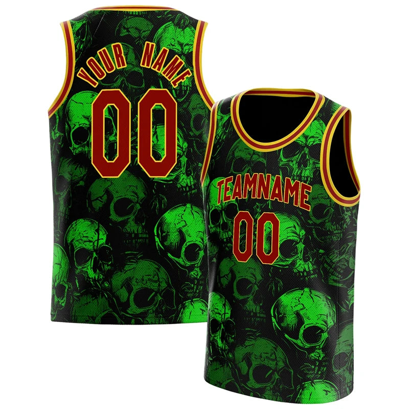 Maillot Basketball Skull Graphic - Débardeur Sport Oversize