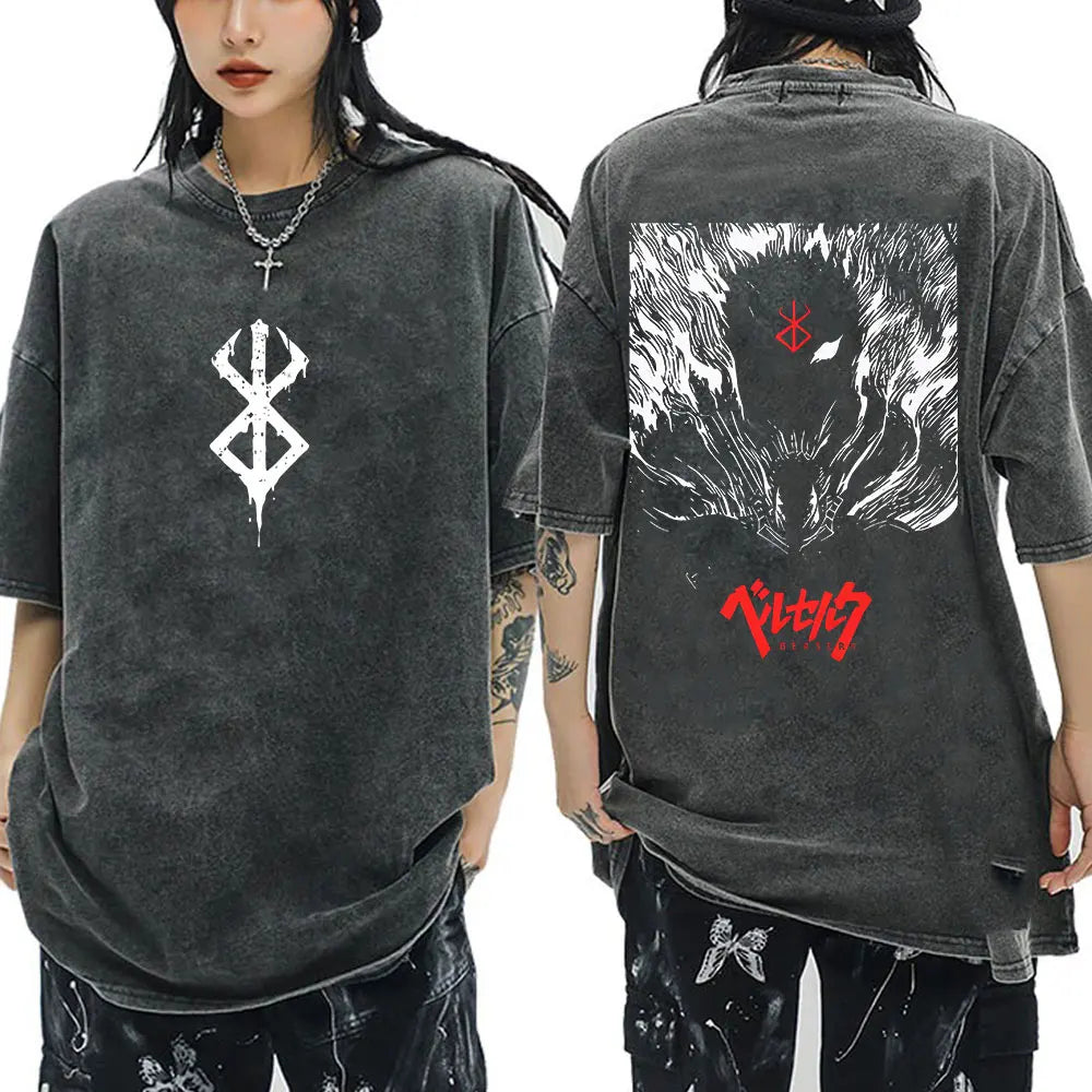 T-Shirt Berserk Guts - Vintage Washed Manga Streetwear