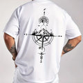 T-Shirt Compass Rétro - 100% Coton Oversize Casual Sport