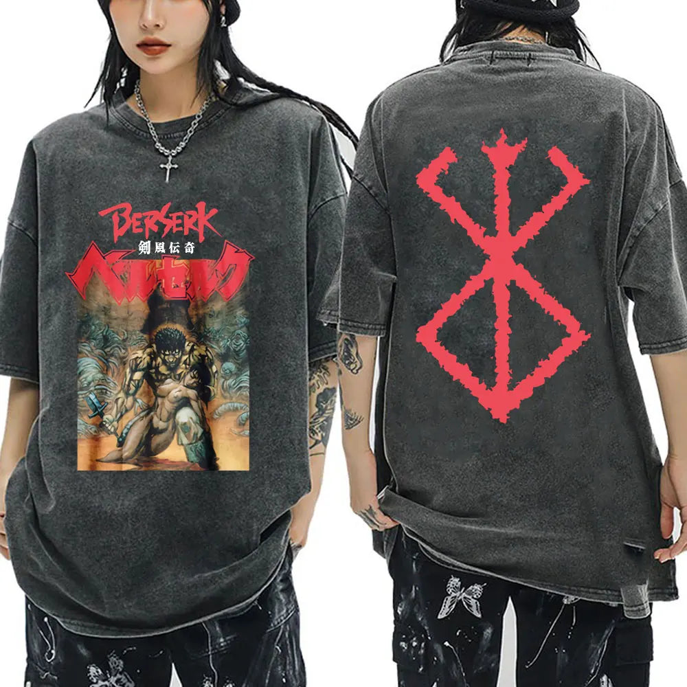 T-Shirt Berserk Guts - Vintage Washed Manga Streetwear