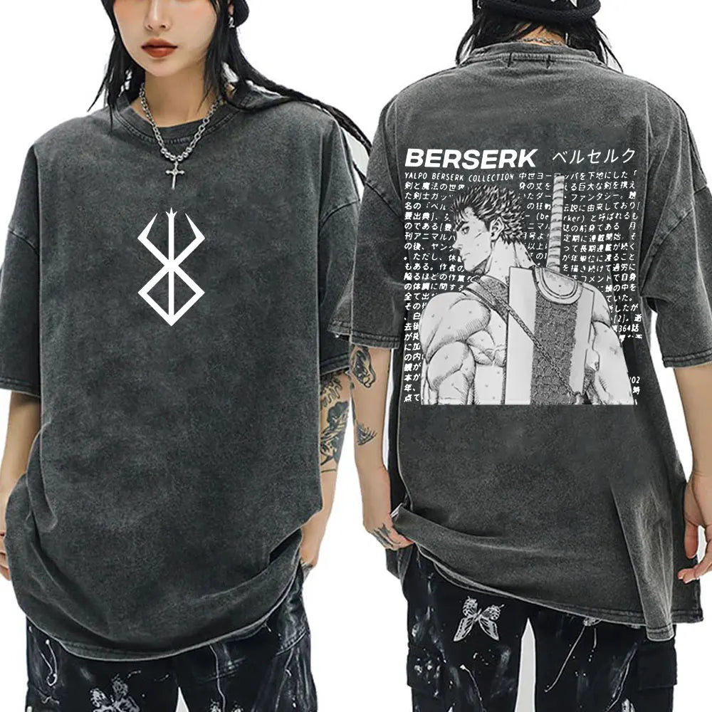 T-Shirt Berserk Guts - Vintage Washed Manga Streetwear