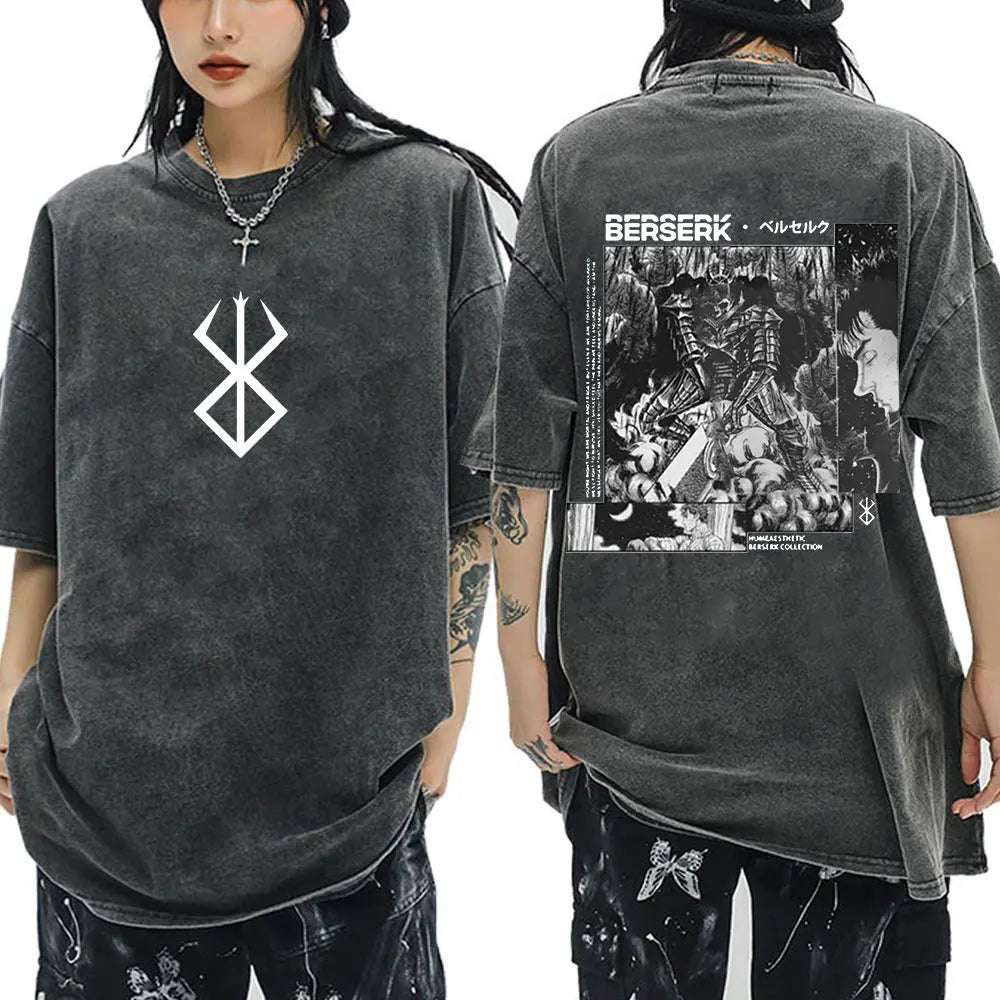 T-Shirt Berserk Guts - Vintage Washed Manga Streetwear