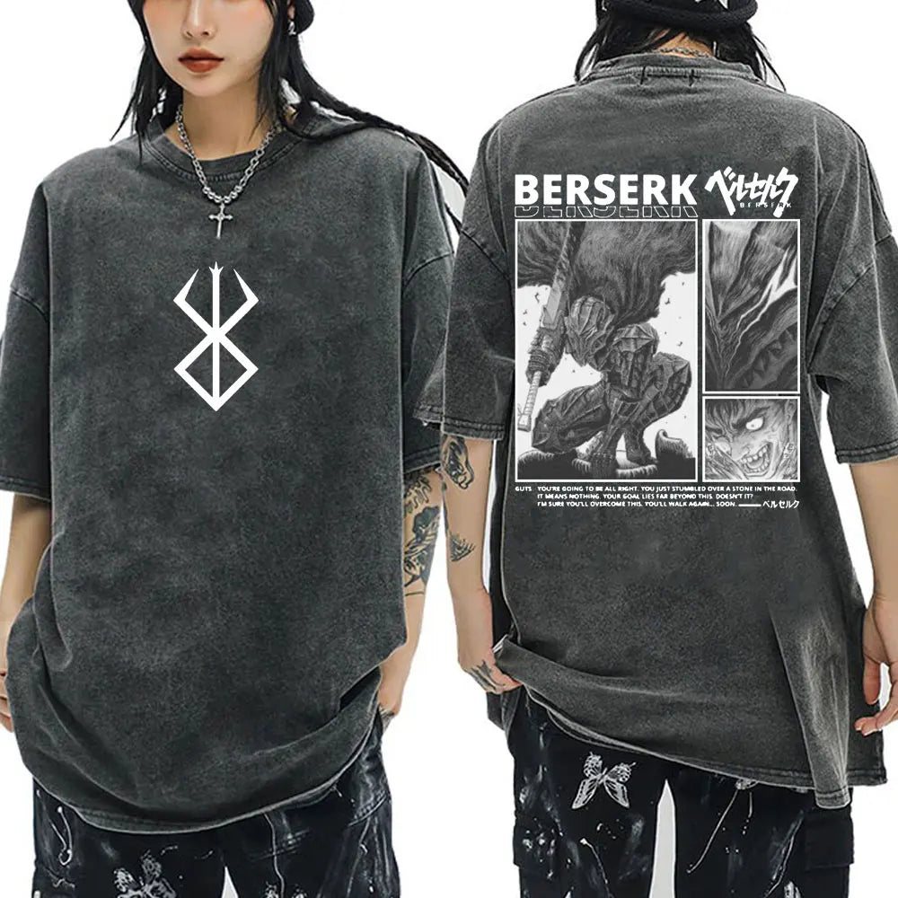 T-Shirt Berserk Guts - Vintage Washed Manga Streetwear
