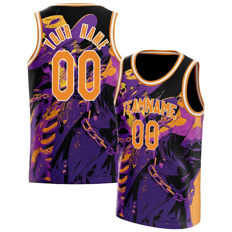 Maillot Basketball Skull Graphic - Débardeur Sport Oversize