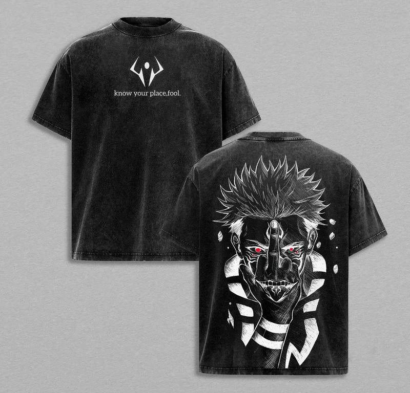 T-Shirt Jujutsu Kaisen Ryomen Sukuna - Washed Oversize Streetwear