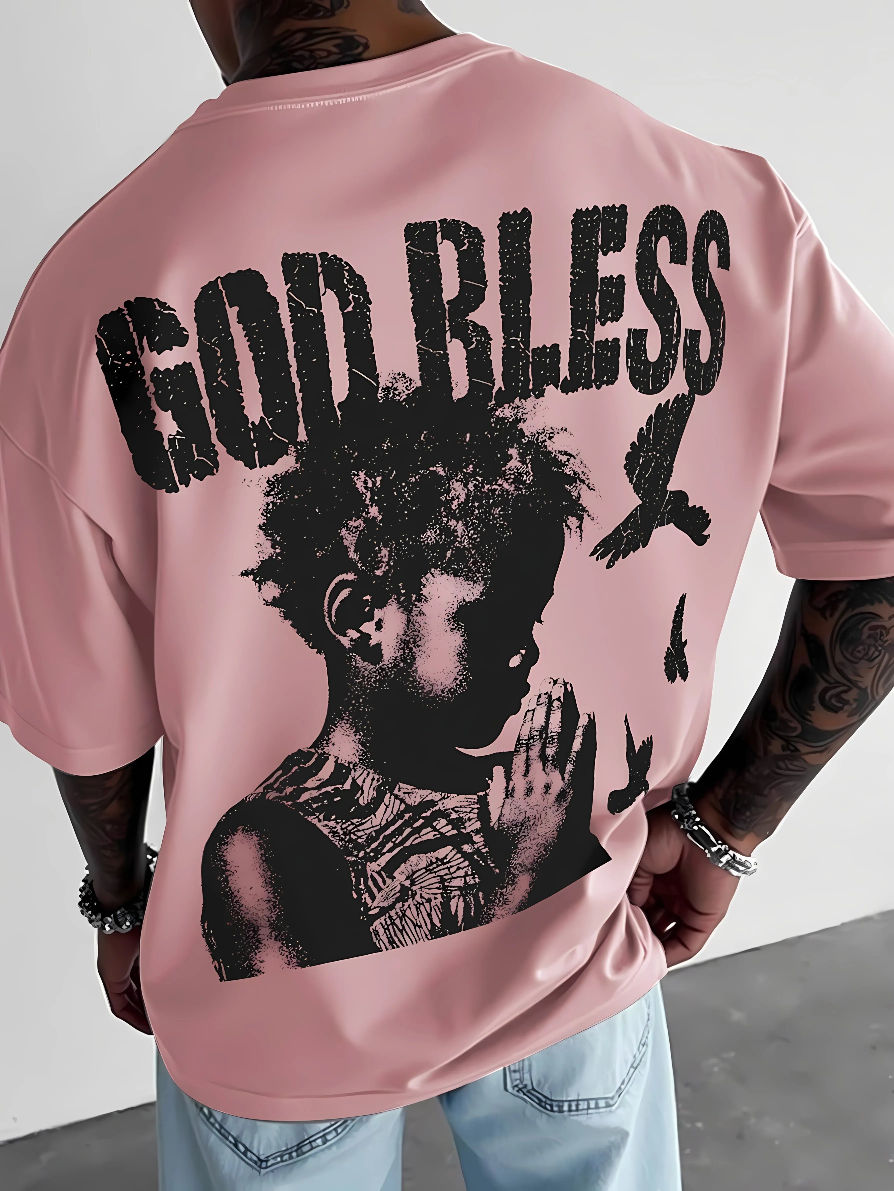 T-Shirt 3D Letter Pattern - Casual Fashion Respirant Été 2025