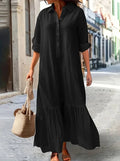 Casual Long Sleeve Woman Dress Office Lady Spring Summer Fashion Elegant Solid Shirt Dress Dresses For Women 2024 Female Robe