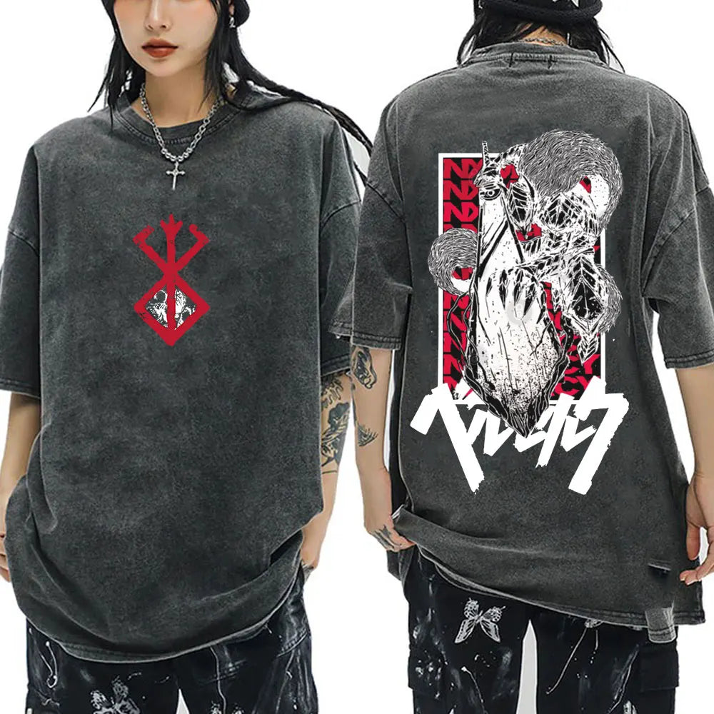 T-Shirt Berserk Guts - Vintage Washed Manga Streetwear