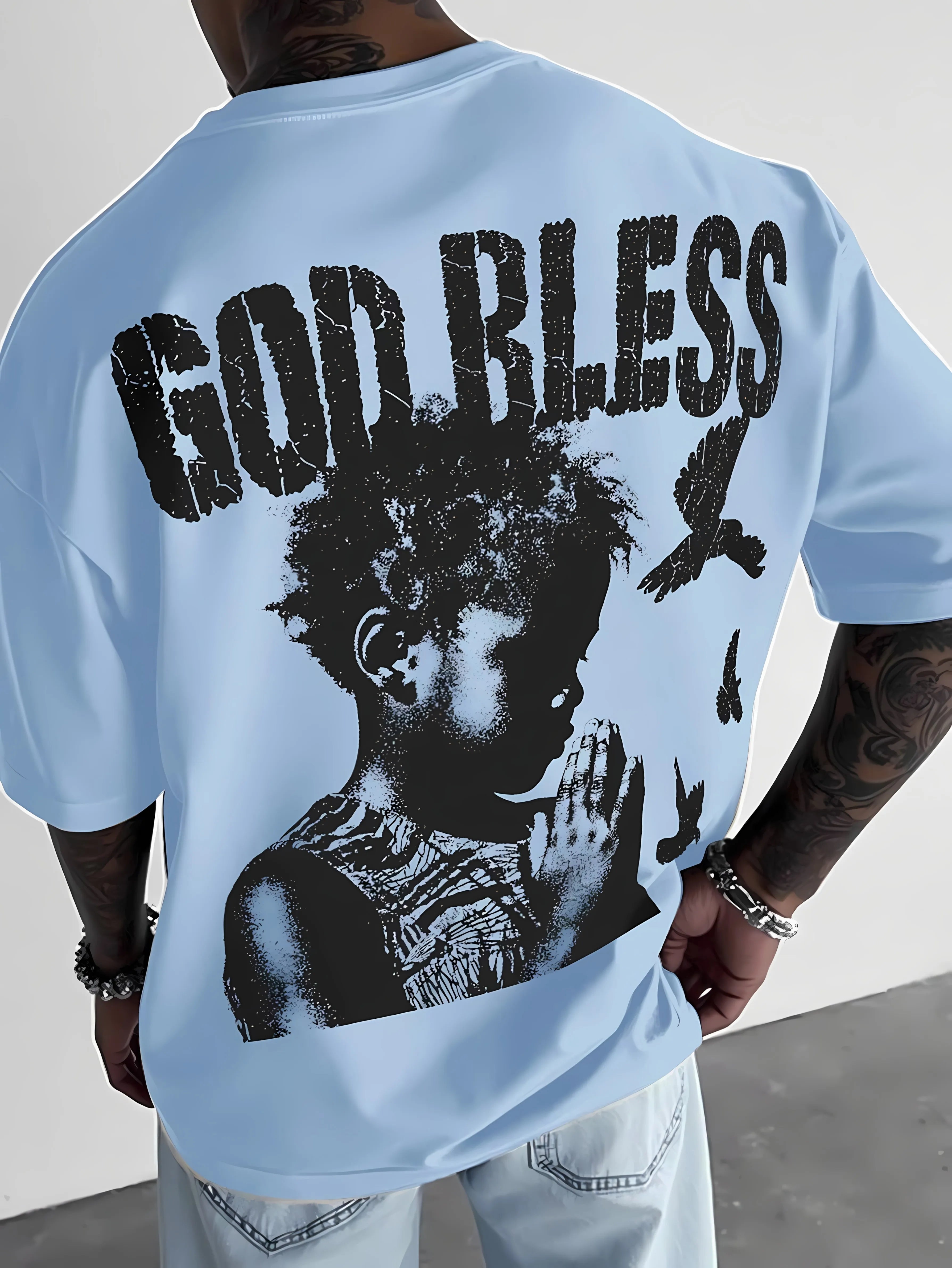 T-Shirt 3D Letter Pattern - Casual Fashion Respirant Été 2025