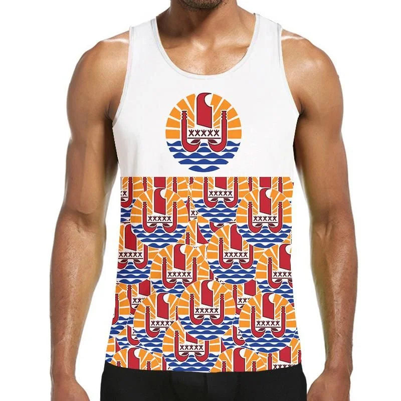 Fashion 3D Print Polynesia Tahiti Hawaiian Tank Top Men Hipster Summer Casual Quick Dry Sleeveless Loose Gym Vest Streetwear