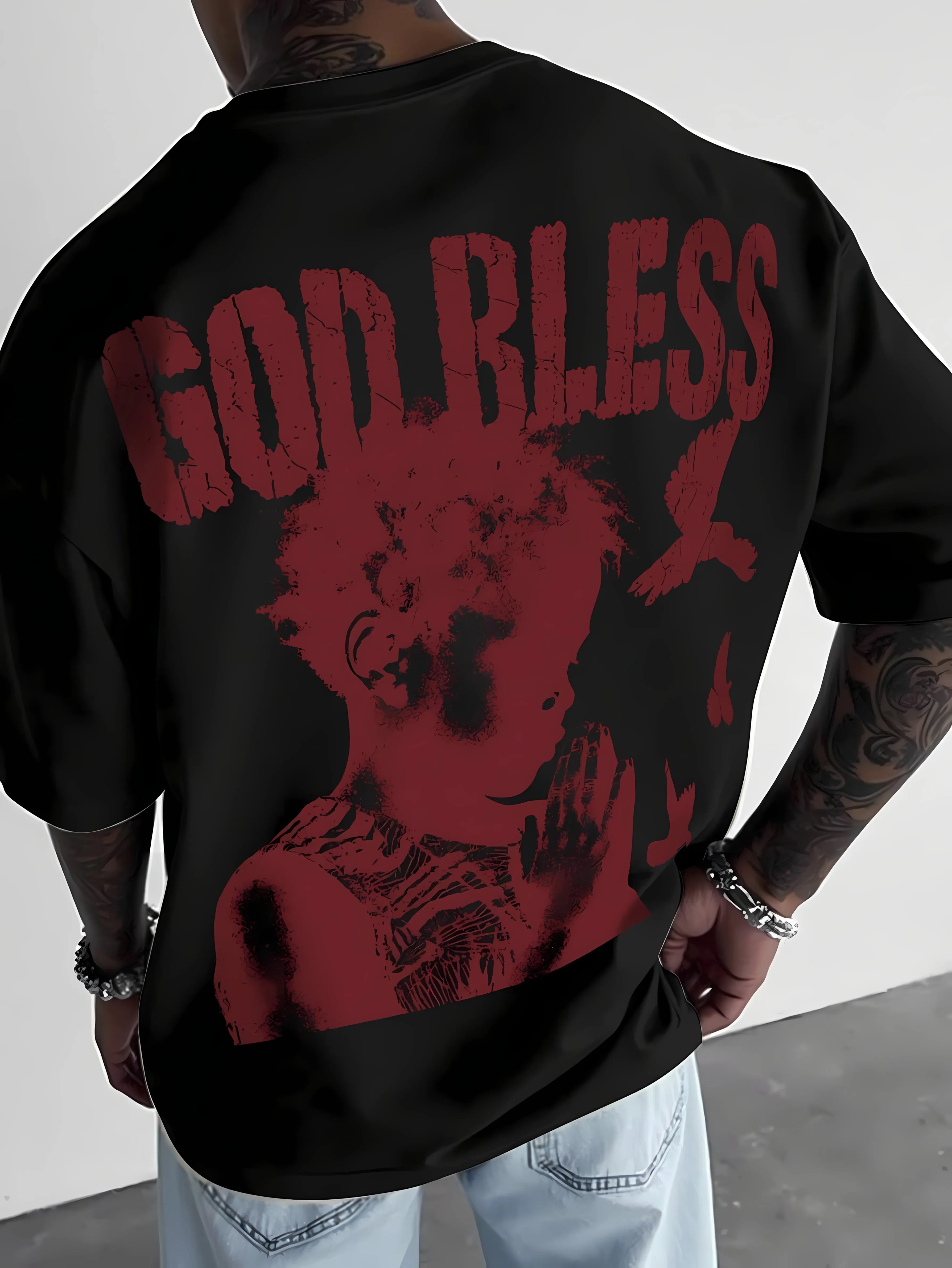 T-Shirt 3D Letter Pattern - Casual Fashion Respirant Été 2025