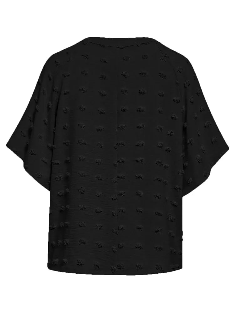 women blouse Oversized T Shirt Top Tees Non Strech Casual Regular Solid V Neck T Shirts Women's Clothing korean fashion y2k tops