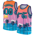 Customized Name Numbers Pattern Tank Tops Men Hawaiian Fruit Coconut Tree Basketball 3D Print Tees Summer Sports O-Neck Vest Tee