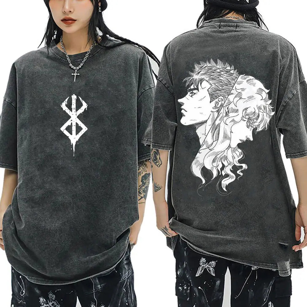 T-Shirt Berserk Guts - Vintage Washed Manga Streetwear
