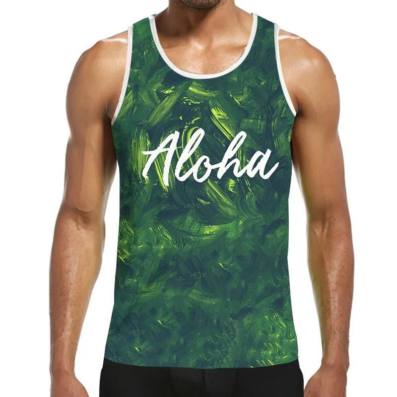 Fashion 3D Print Polynesia Tahiti Hawaiian Tank Top Men Hipster Summer Casual Quick Dry Sleeveless Loose Gym Vest Streetwear