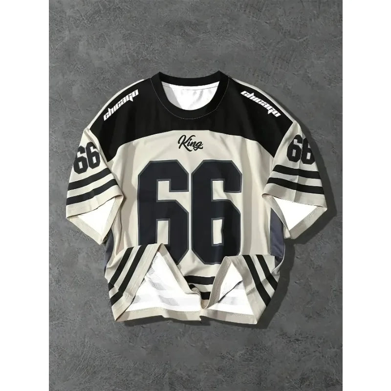 Oversized soccer shirt round neck men's and women's sports 3D printed T-shirt breathable motorcycle training suit