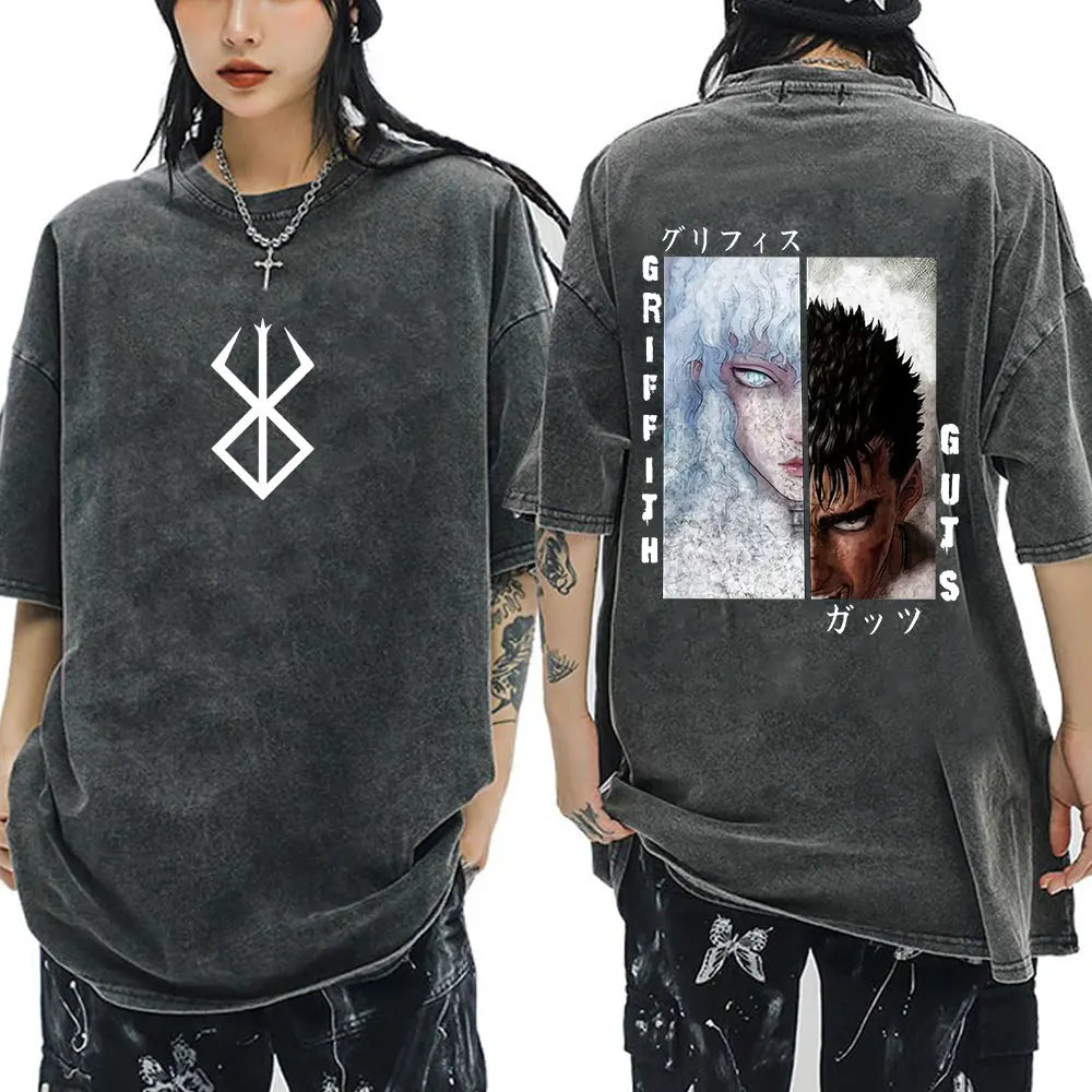 T-Shirt Berserk Guts - Vintage Washed Manga Streetwear