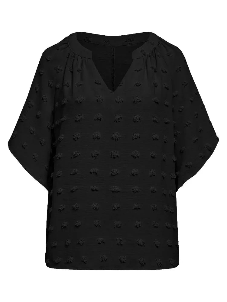 women blouse Oversized T Shirt Top Tees Non Strech Casual Regular Solid V Neck T Shirts Women's Clothing korean fashion y2k tops