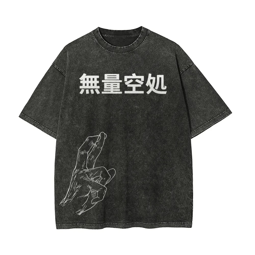 T-Shirt Gojo Satoru Jujutsu Kaisen - Acid Wash Vintage Oversize