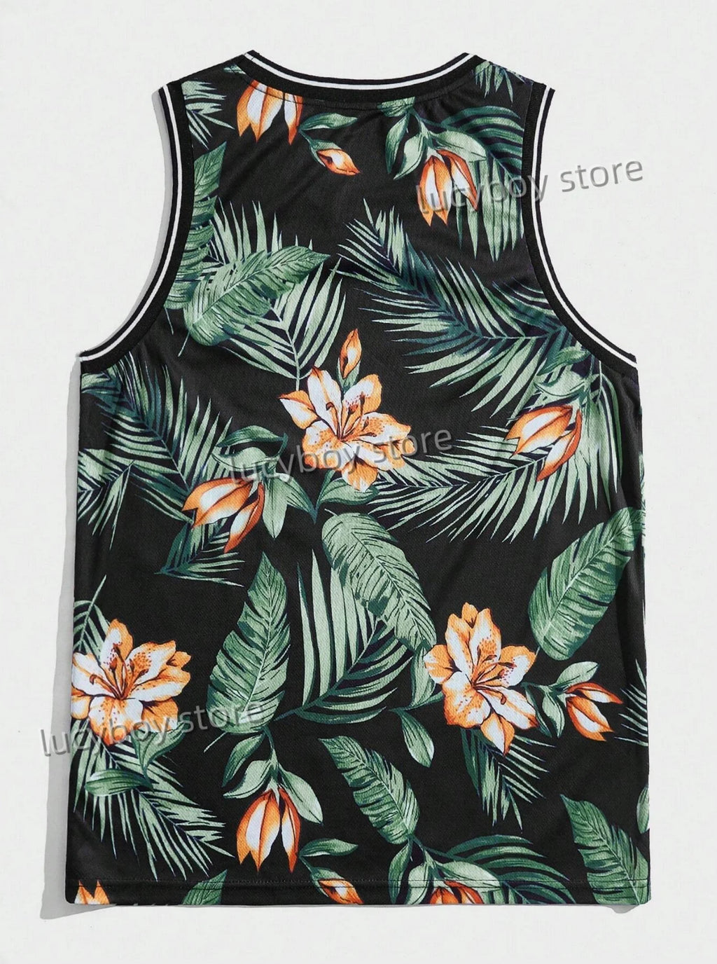 mens new Basketball Jersey vest Boyfriend Style green leaves No.23 Print Striped Round Neck Casual Tank Topsport basketball vest