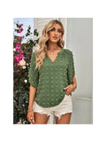 women blouse Oversized T Shirt Top Tees Non Strech Casual Regular Solid V Neck T Shirts Women's Clothing korean fashion y2k tops