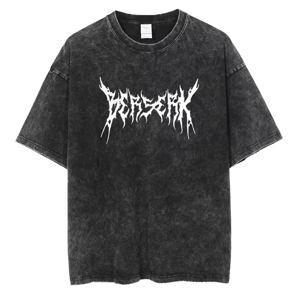 T-Shirt Berserk Logo - Vintage Manga Washed Cotton Streetwear