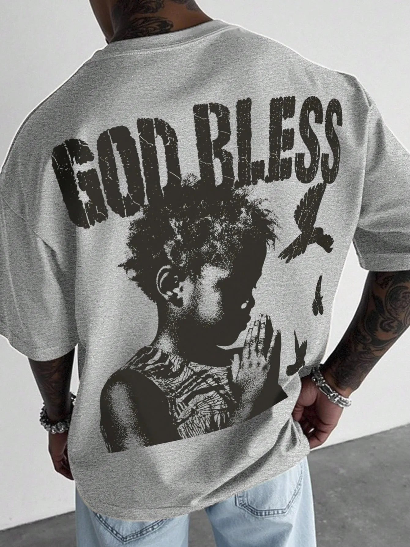 T-Shirt 3D Letter Pattern - Casual Fashion Respirant Été 2025