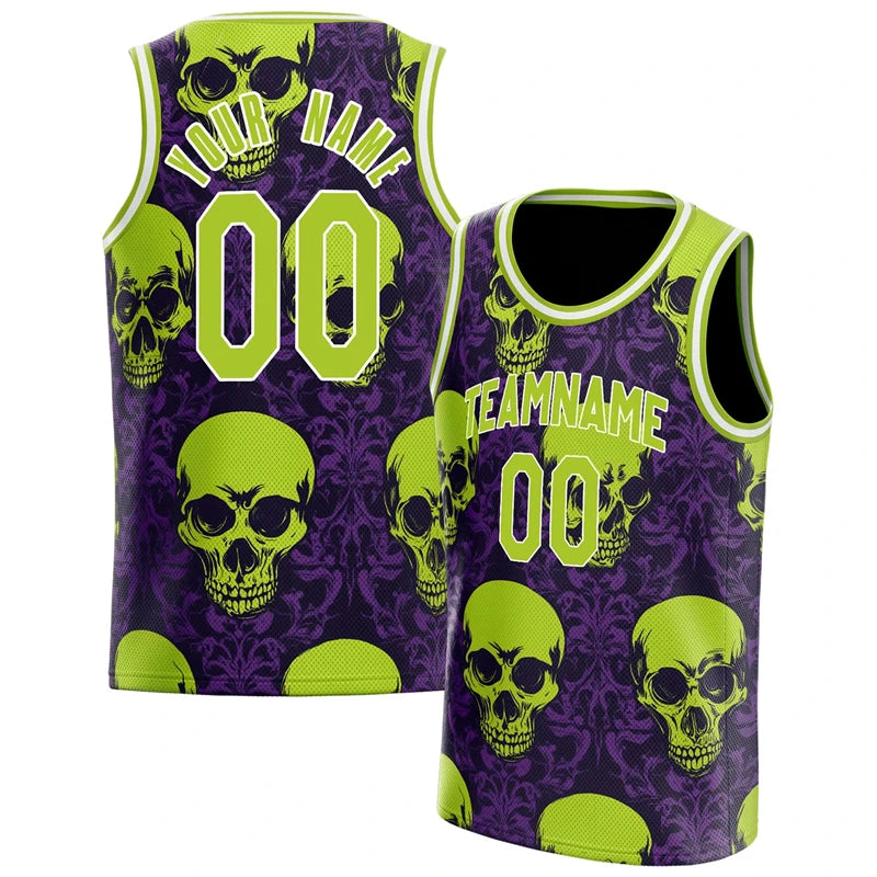 Maillot Basketball Skull Graphic - Débardeur Sport Oversize